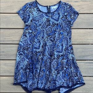 Silence + Noise Blue Paisley Mini Dress